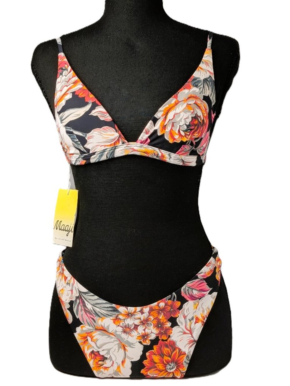 Maaji Tropical Floral Reversible Bikini Set Size Small NEW